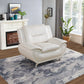 Solid Color Faux Leather 3-Piece Living Room Sofa Set with Elegant Design