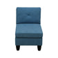 Ainehome Lake Blue Calico 4-Piece Modular Sofa Set
