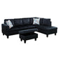 97" Wide Midnight Blue Microfiber L-Shaped Living Room Sectional Sofa Set — image 7