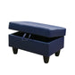 Ainehome Blue Faux Leather Modular Sofa with Storage Ottoman