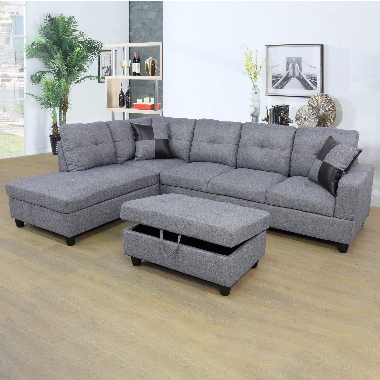 Grey Linen sectional
