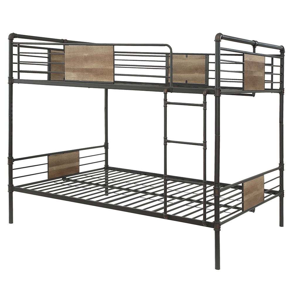 Brantley - Double Queen Bunk Bed - Sandy Black & Dark Bronze Hand-Brushed