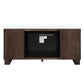 Edwyn - Server With Fireplace - Natural Marble Top & Espresso