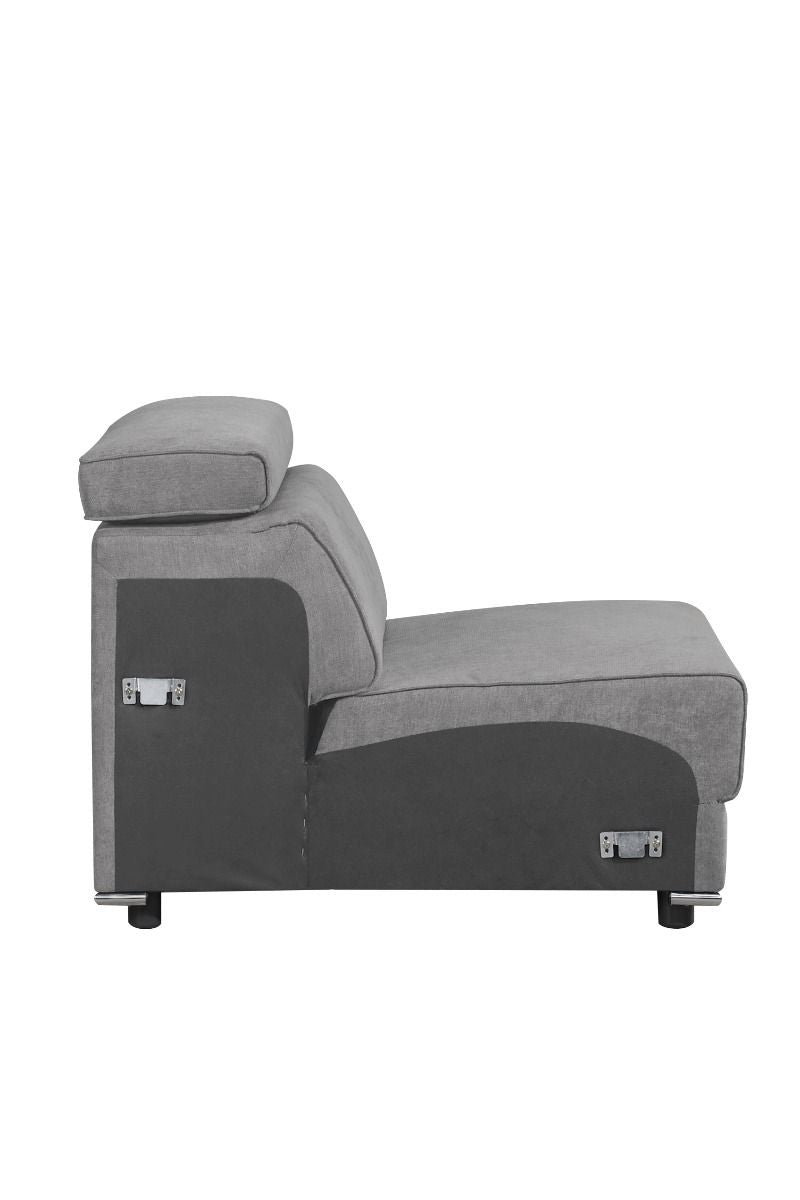 Alwin - Modular Armless Chair - Dark Gray Fabric