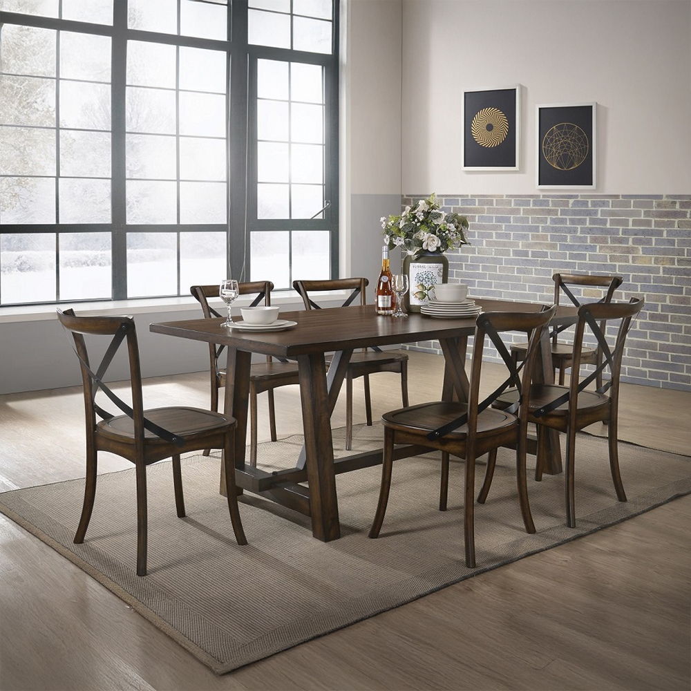 Kaelyn - Side Chair (Set of 2) - Dark Oak & Black Metal