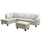 Ainehome 97" Wide Silver Green Faux Leather L-Shaped Living Room Sectional Sofa Set