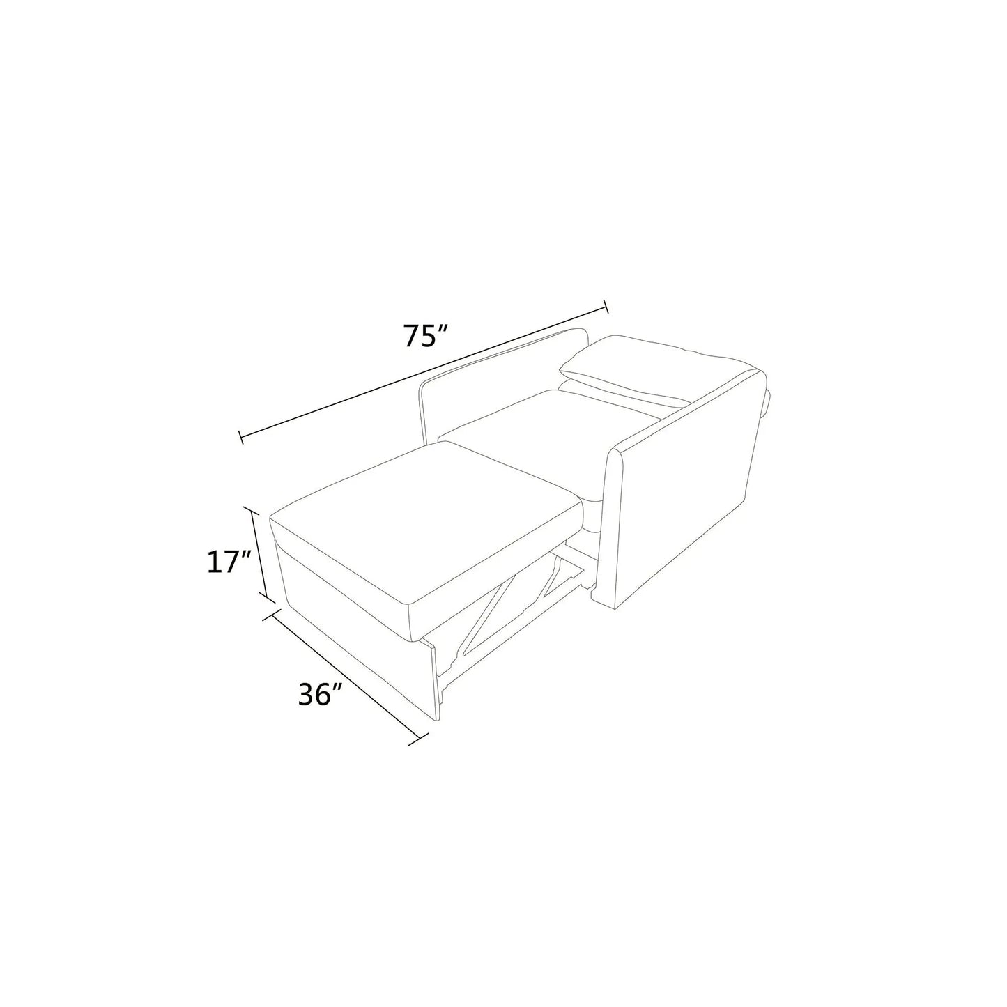 Ainehome Green Lint Convertible One-Seat Sofabed