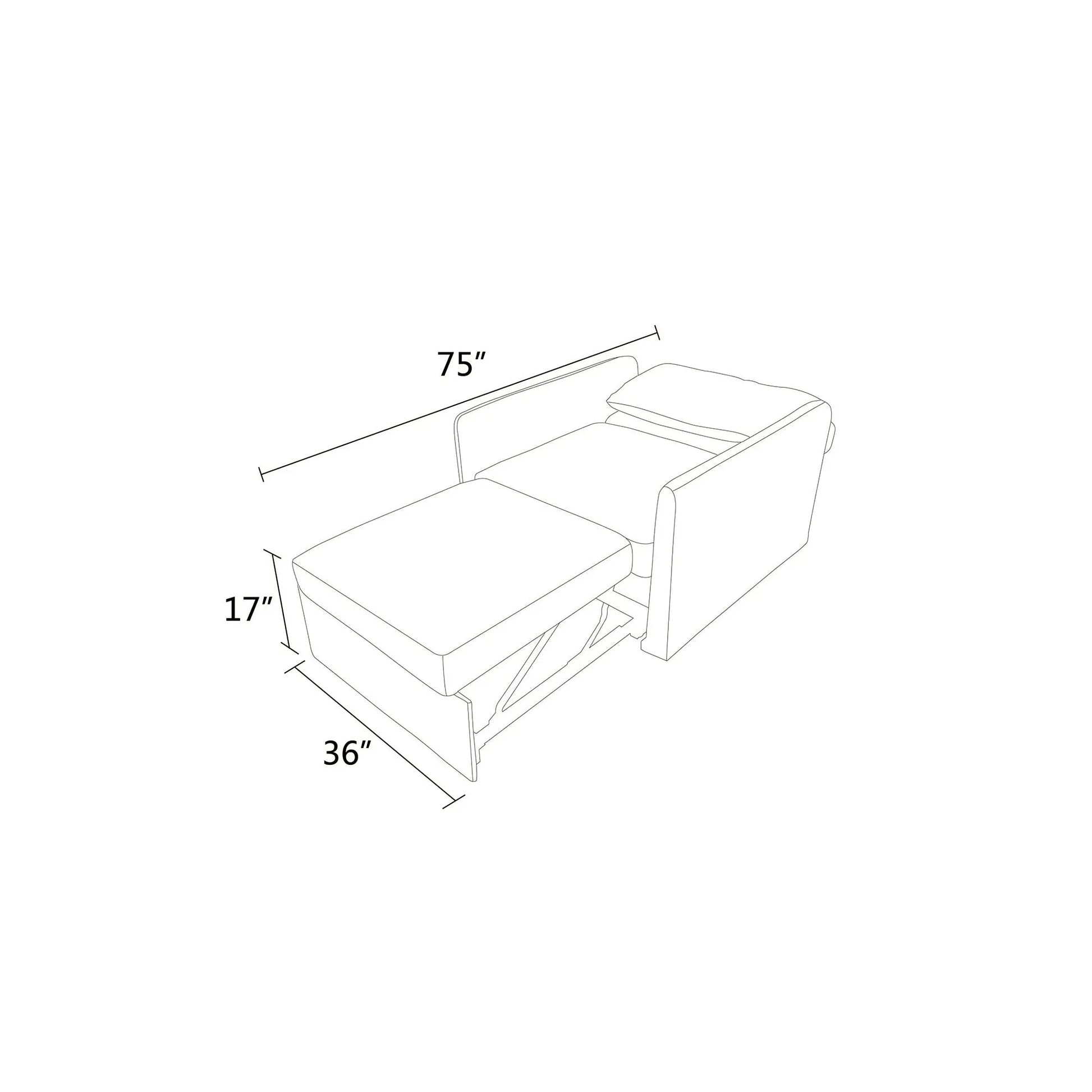 Ainehome Green Lint Convertible One-Seat Sofabed