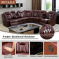 Ainehome Red 3-Piece Intelligent Power Reclining Leather Sectional Sofa Set with Smart Features