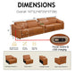 Ainehome Light Brown Leather 5-Seater Modular Power Reclining Sectional Sofa Set with Smart Storage & USB