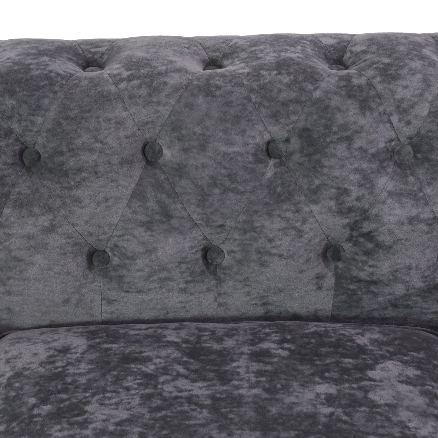 Ainehome Dark Gray Flannelette 2-Piece Sofa Set with Handcrafted Design