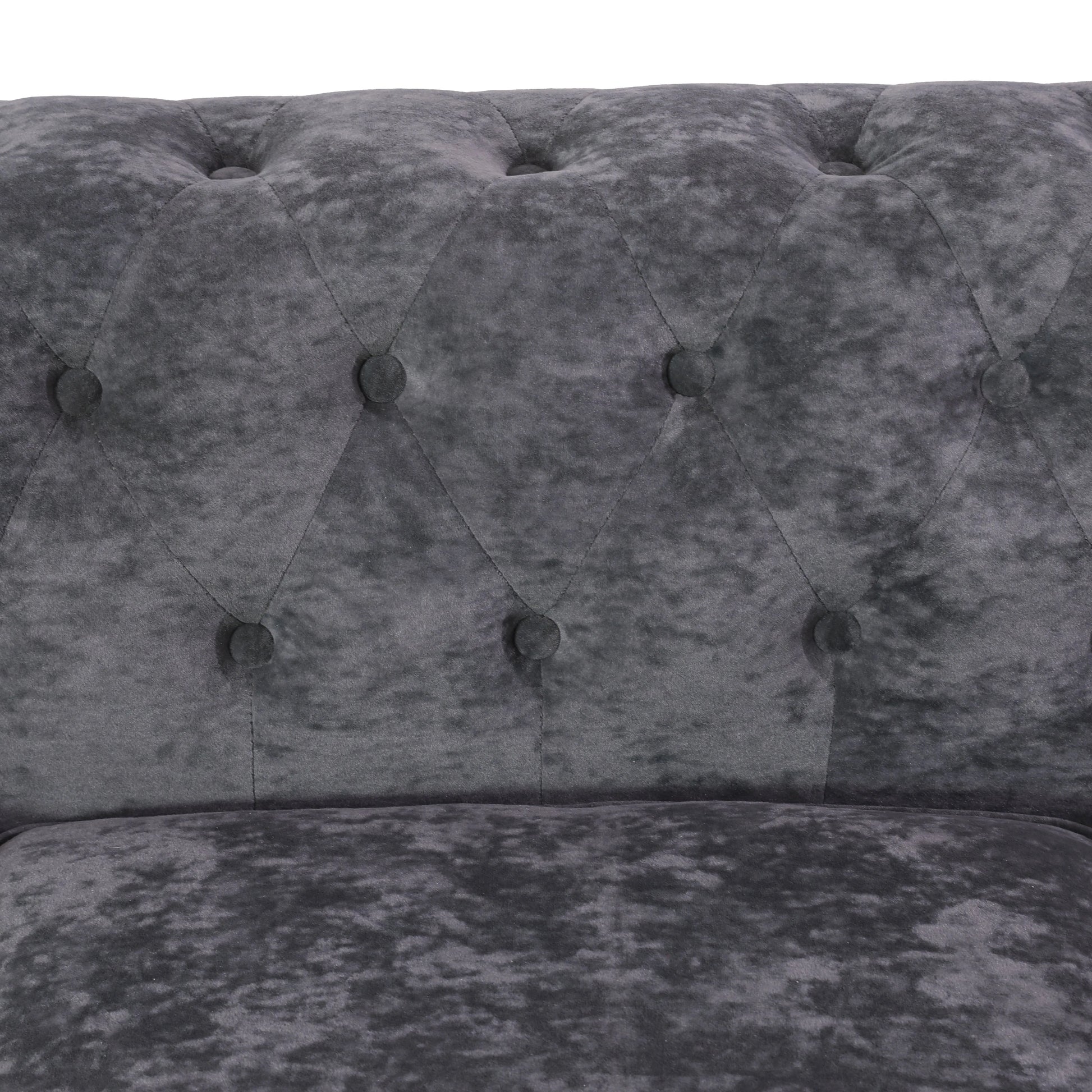 Ainehome Dark Gray Flannelette 2-Piece Sofa Set with Handcrafted Design