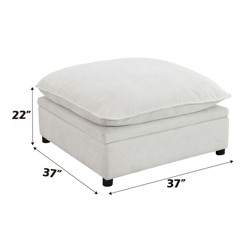 Marisa - Modular Ottoman With Storage - Beige Boucle