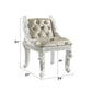 Vanaheim - Vanity Stool - Beige Synthetic Leather & Antique White