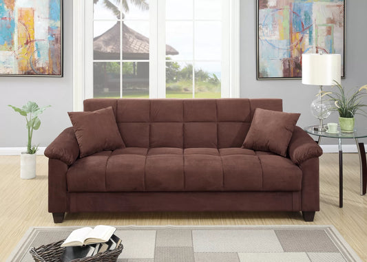 Chocolate Adjustable Sofa with Hidden Storage and USB Ports