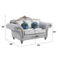 Pelumi - Loveseat With 5 Pillows - Light Gray Linen & Platinum