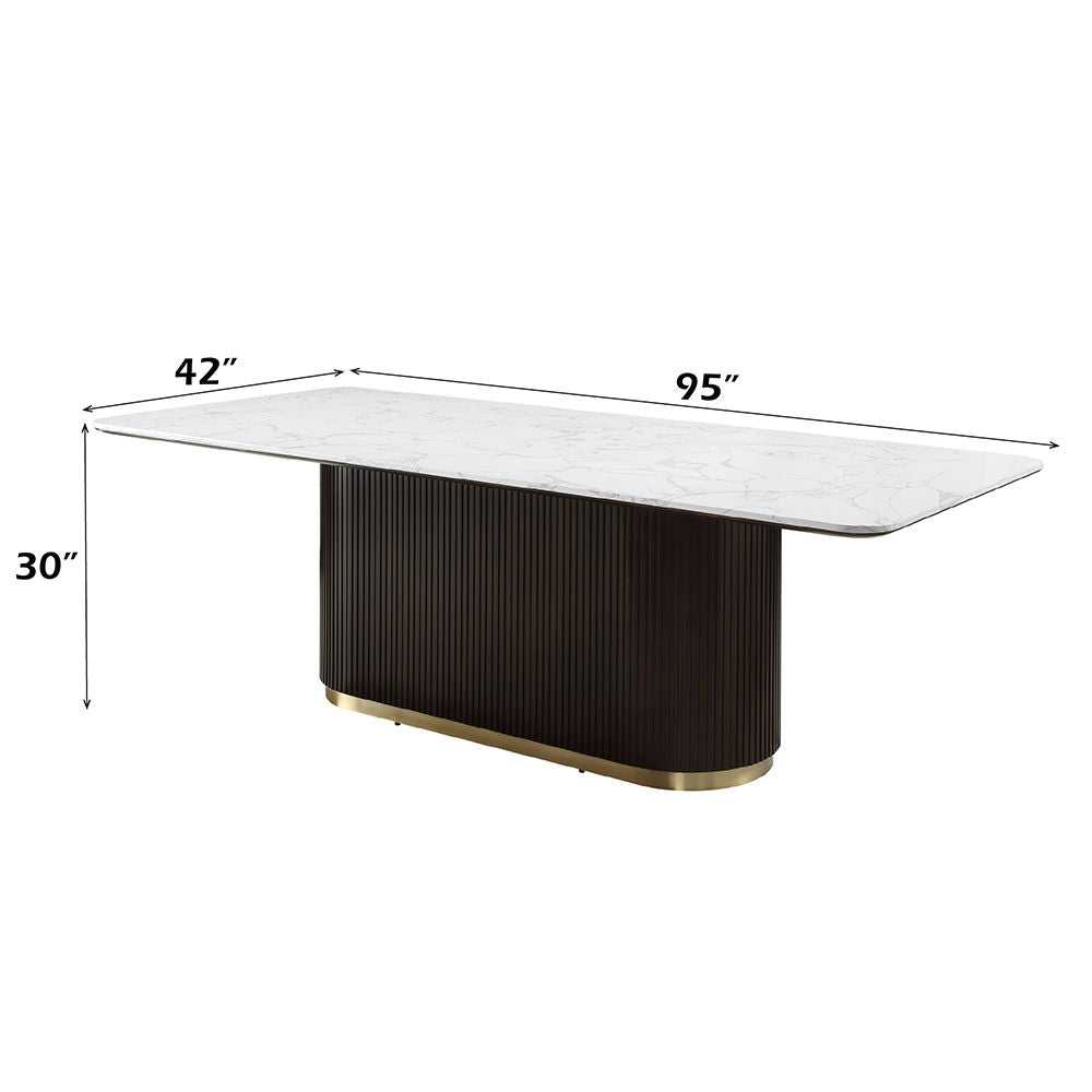 Clayten - Dining Table With Natural Marble Top