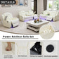 Ainehome White Leather Power Reclining Sofa Set with Smart Consoles & 170° Recline