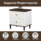 Carena - Nightstand With USB - White & Brown