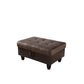 Ainehome Dark Brown Flannel & PVC Modular Storage Ottoman