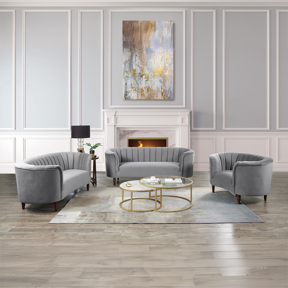 Millephri - Loveseat - Gray Velvet