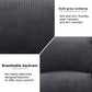 Ainehome Cinema 3-Piece Textured Dark Grey Corduroy Reclining Sofa Set