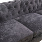 Ainehome Dark Gray Flannelette 2-Piece Sofa Set with Handcrafted Design