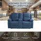 Ainehome 68" Manual RV Loveseat Recliner with Storage Console - Breathable Tech-Fabric Motorhome Sofa Replacement - 67" Full Extension & 26" Door Friendly - Brown