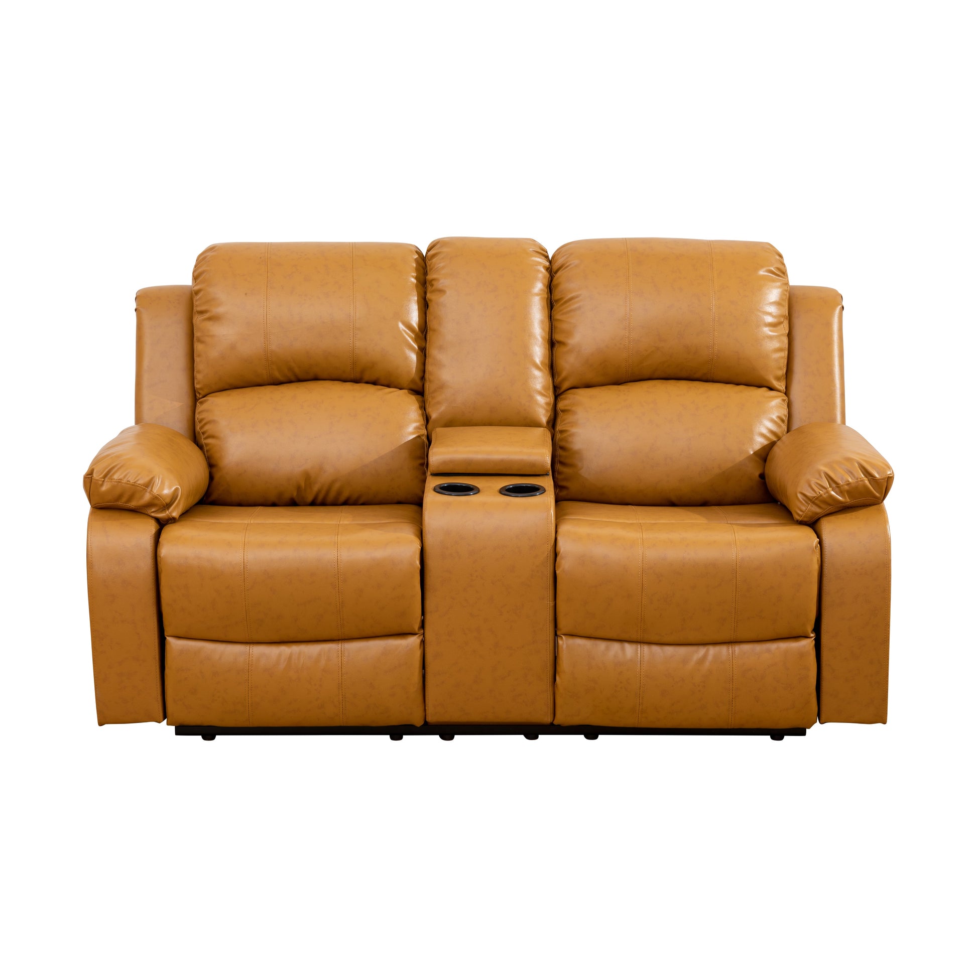 Ginger Recycled Leather 3-Piece Couch Living Room Sofa Set
