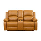 Ginger Recycled Leather 3-Piece Couch Living Room Sofa Set