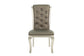 Silver Round Dining Group with Tufted Chairs
