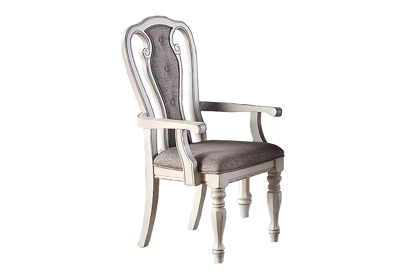 Distressed White Double-Leaf Dining Group — F1826