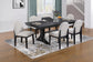 Black Round Dining Group with Bouclé Chairs