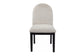 Black Round Dining Group with Bouclé Chairs