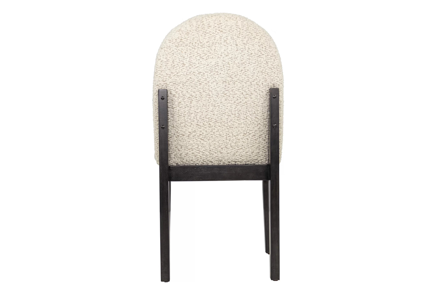 Black Round Dining Group with Bouclé Chairs