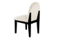 Black Round Dining Group with Bouclé Chairs