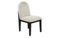 Black Round Dining Group with Bouclé Chairs