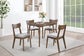 Walnut Dining Group with Curved-Back Chairs