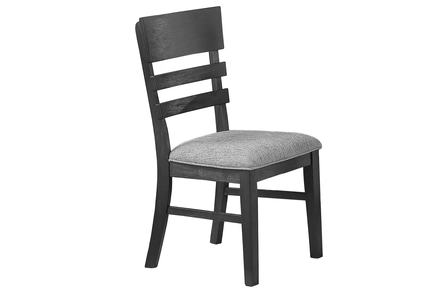 Charcoal Black Dining Group with Ladder-Back Chairs and Bench