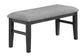 Charcoal Black Dining Group with Ladder-Back Chairs and Bench