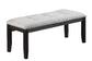 Antique Black Faux-Marble Dining Group with Bench — F1959