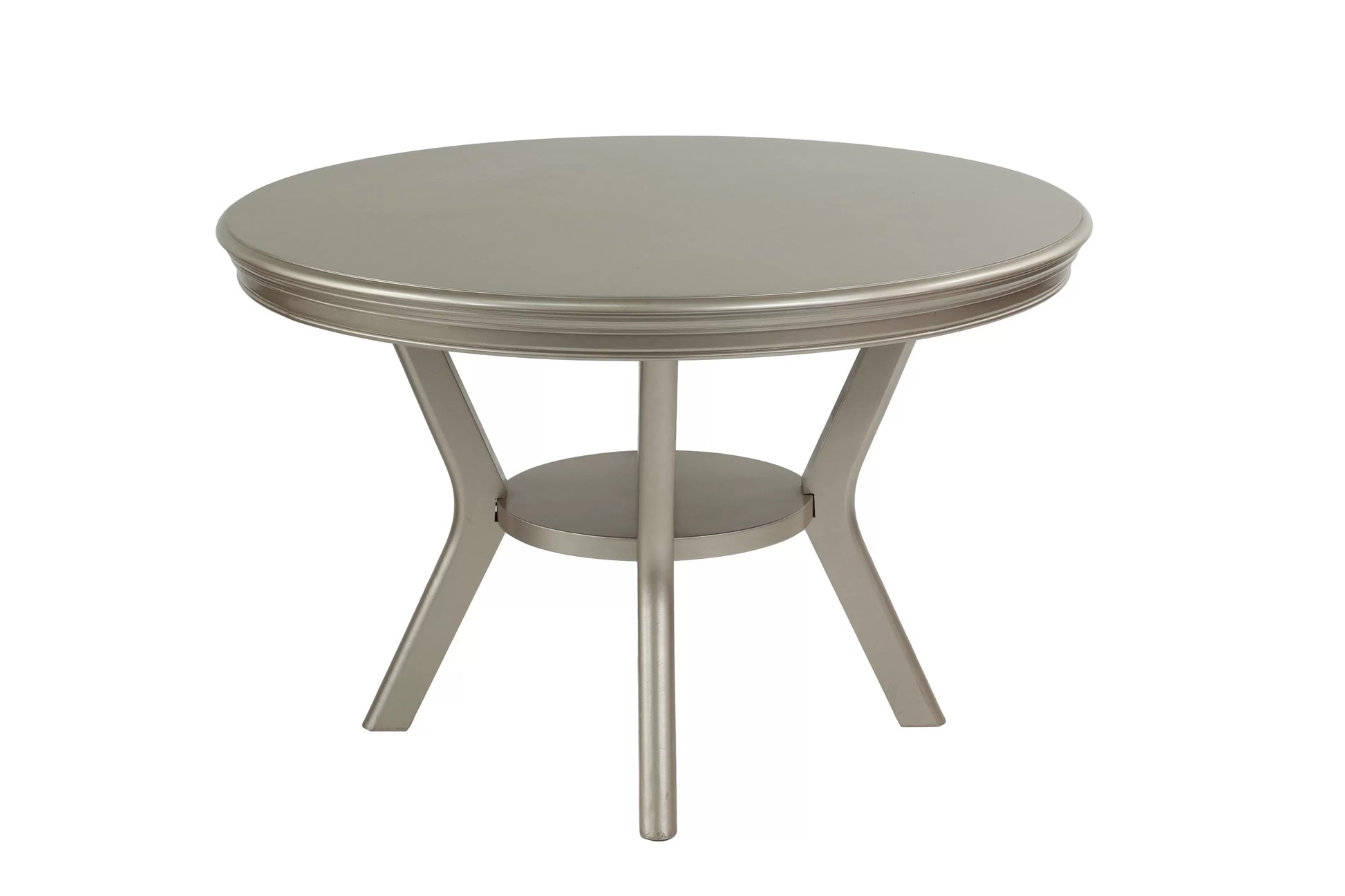 Silver Round Dining Group with Tufted Chairs