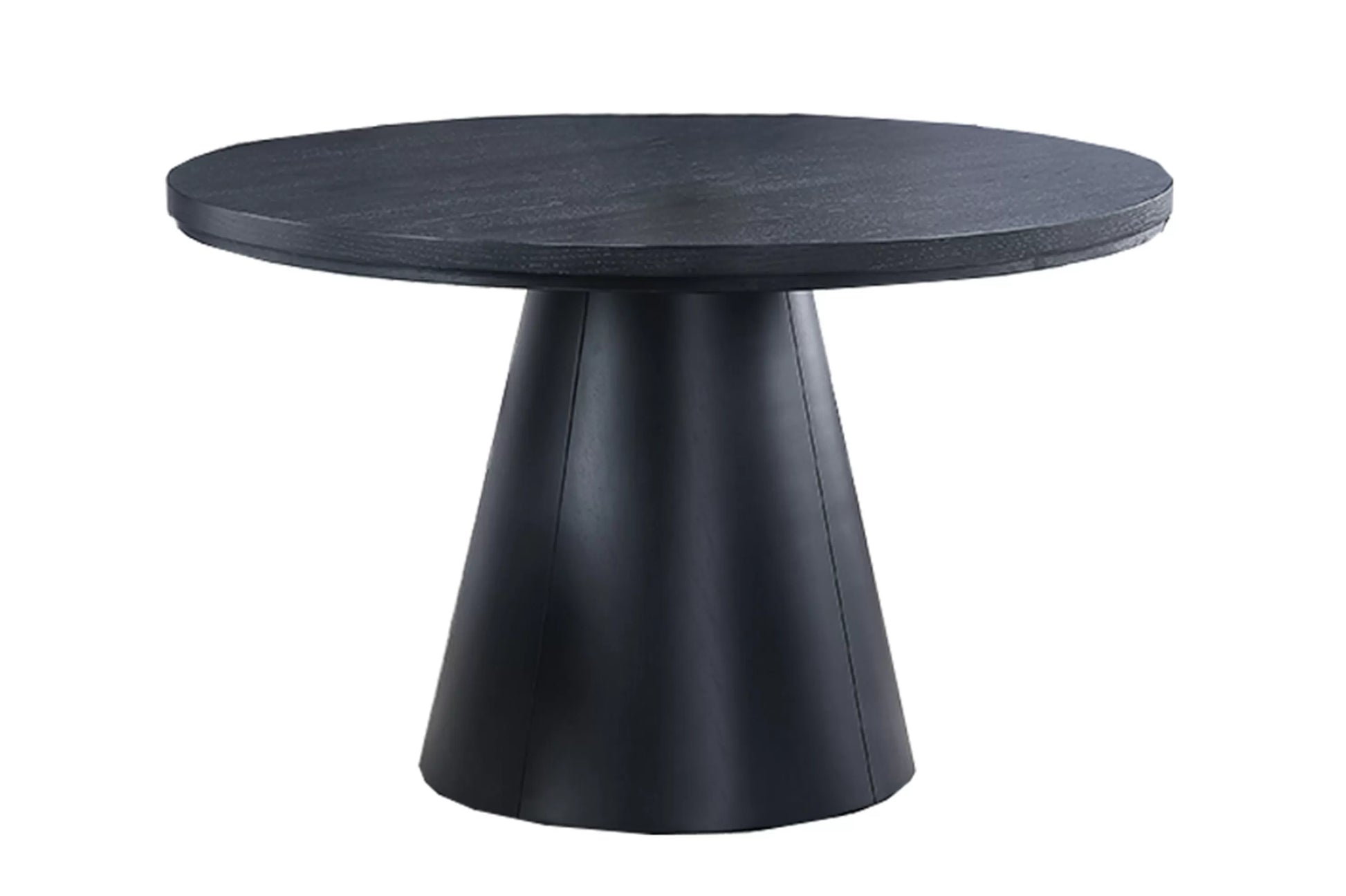 Black Round Dining Group with Bouclé Chairs