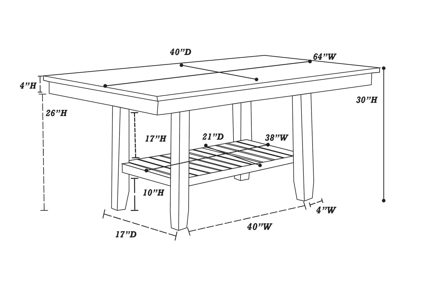 Transitional Storage-Shelf Dining Group — F2438-6