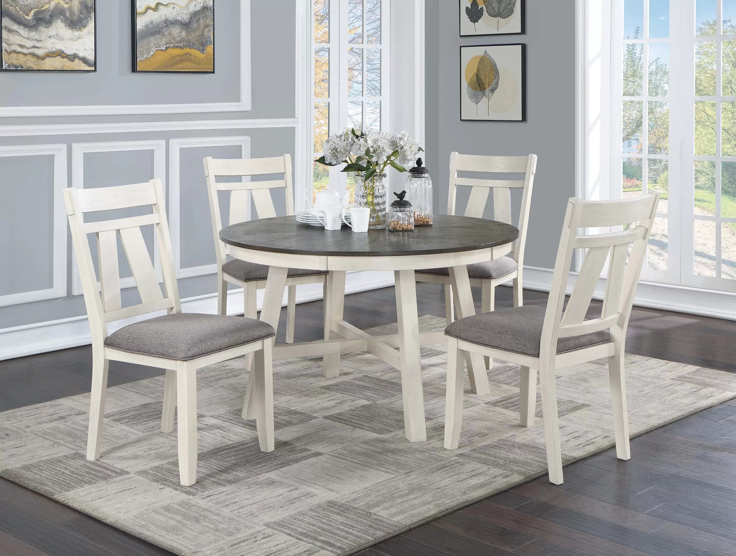 White Round Dining Group — F2512