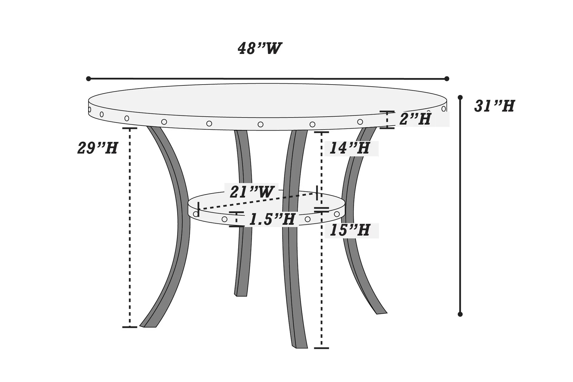 Round Storage Dining Group — F2516-6