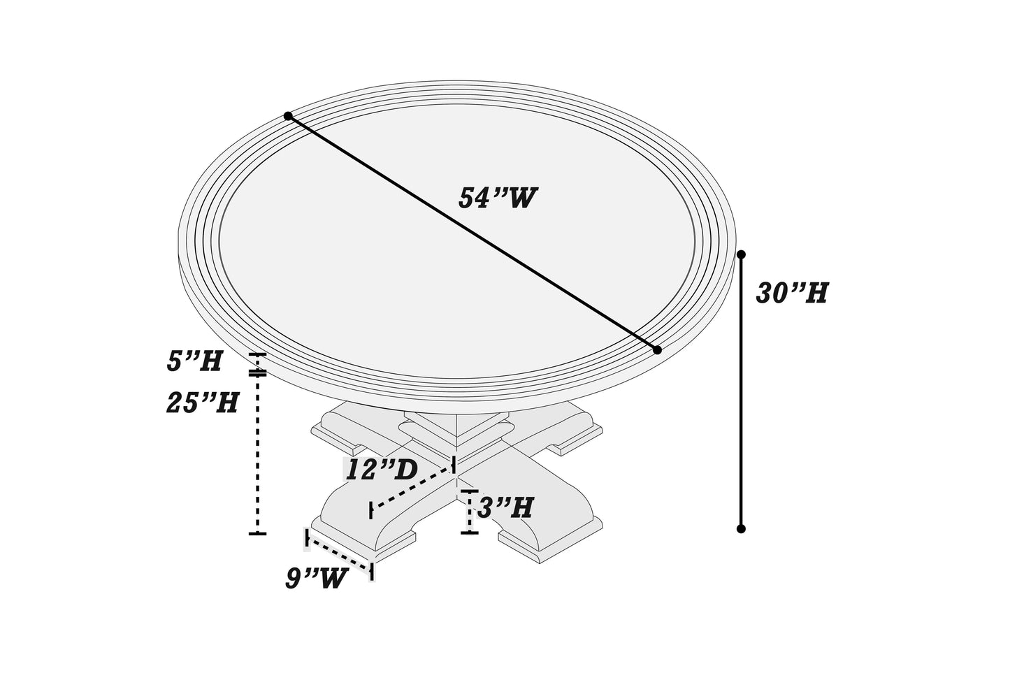 Round Pedestal Dining Group with Server — F2528-3