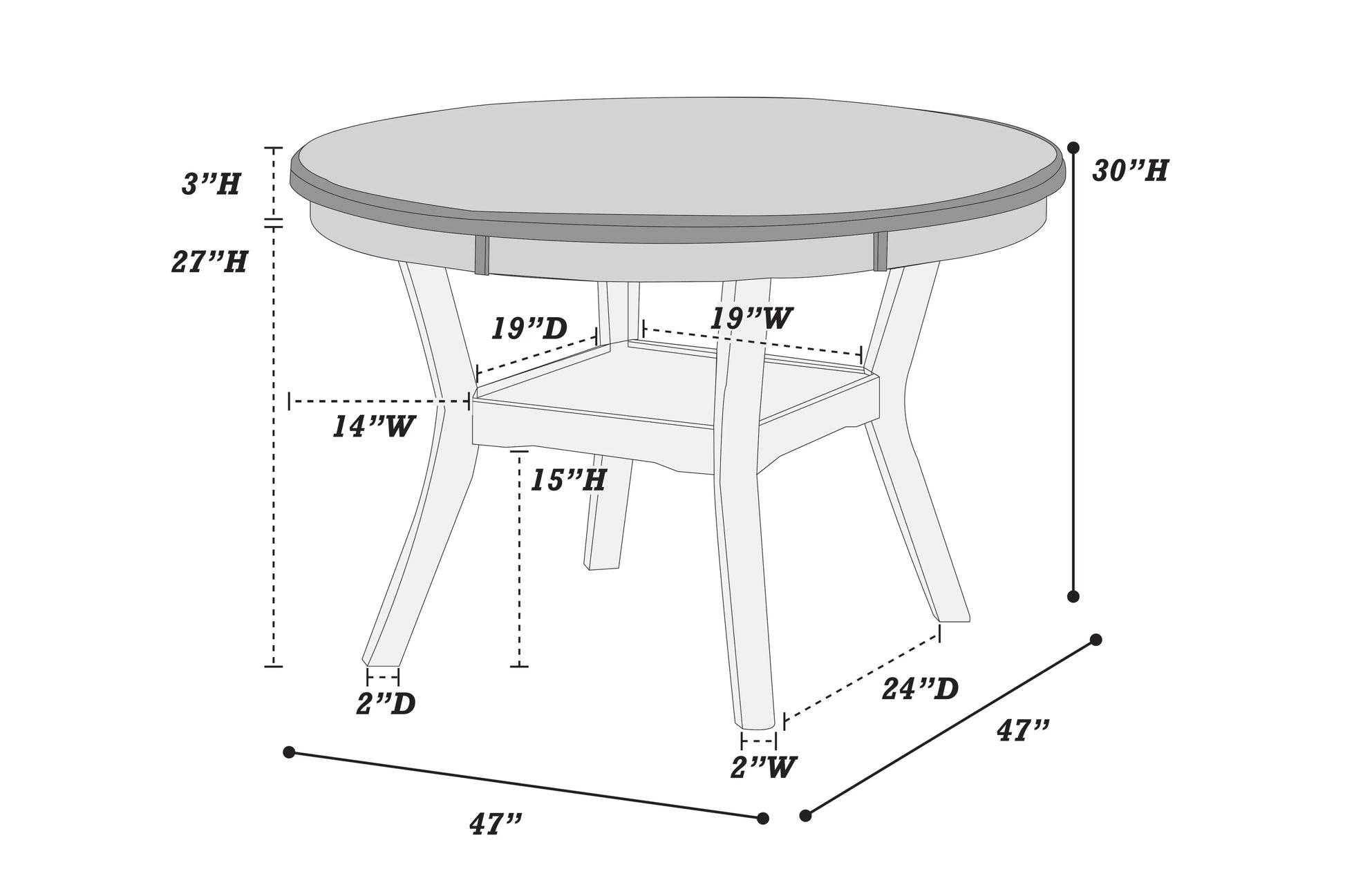 Gray Round Dining Group with Circle-Back Chairs