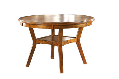 Oak Round Storage-Shelf Dining Group — F2565-1