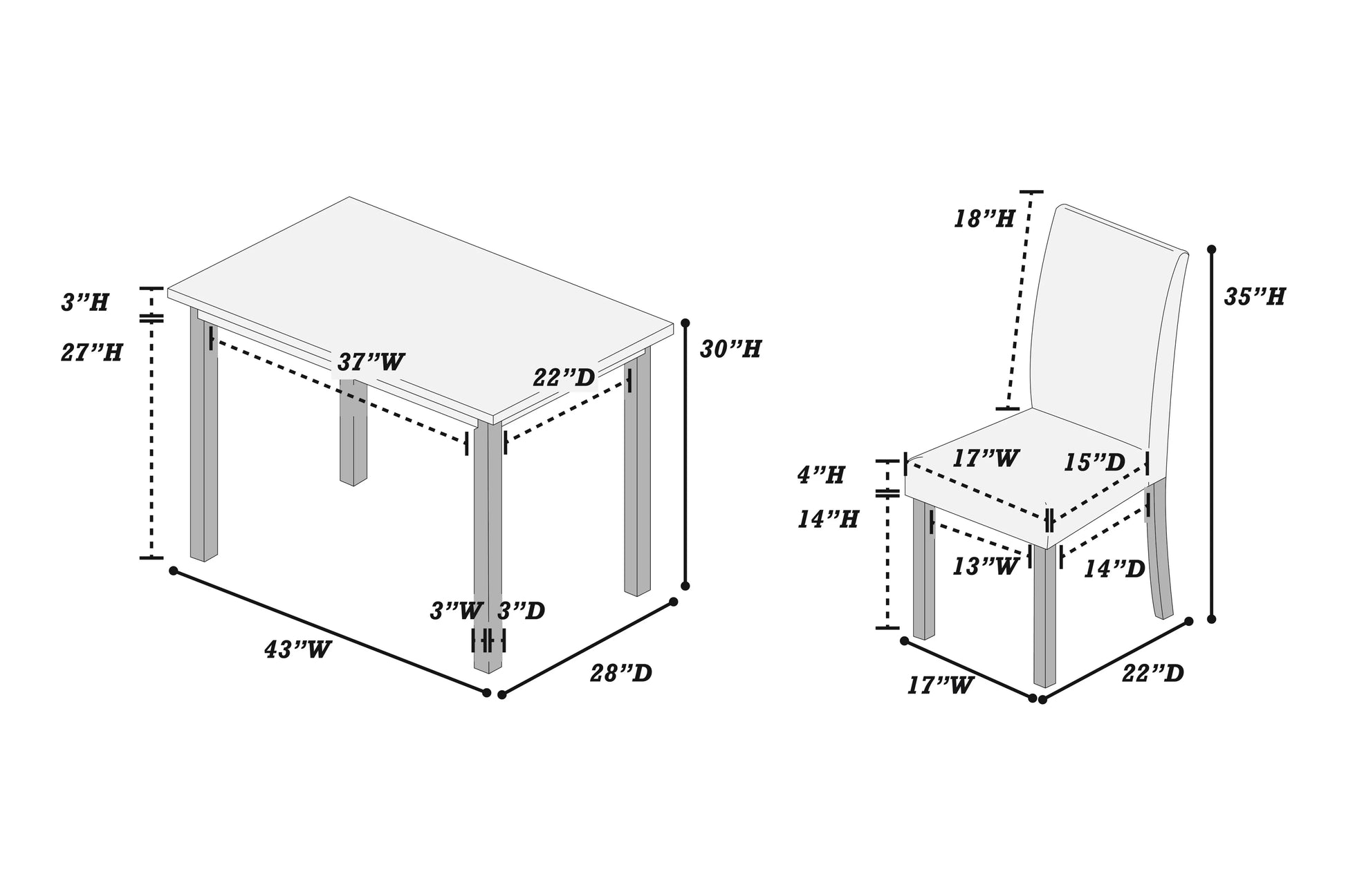 F2628 5-Piece Dining Set by Poundex - view 14